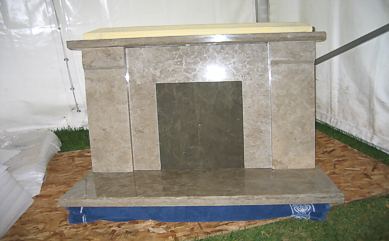 Honed "Cap" Fireplace 